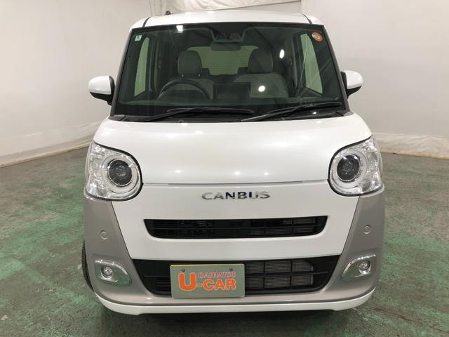 ムーヴキャンバスストライプスGターボ 走行2467キロ/置充電Qi/Bカメラ1年保証距離無制限 走行距離2467キロ ディスプレイオーディオ バックカメラ 純正マット サイドエアバッグ LEDヘッドランプ アイドリングストップ シートヒーター 両側スライドドア キーフリー(埼玉県)の中古車