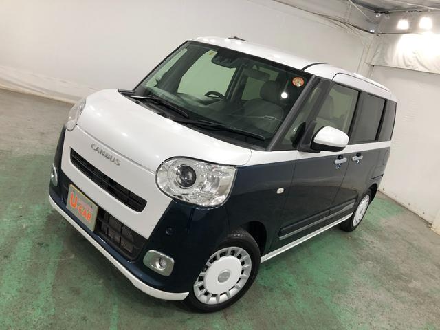 ムーヴキャンバスストライプスG 走行10416キロ/純正ナビ/ドラレコ1年保証距離無制限 走行距離10416キロ 純正フルセグナビ バックカメラ ドラレコ 純正マット サイドエアバッグ LEDヘッドランプ アイドリングストップ シートヒーター 両側電動スライドドア(埼玉県)の中古車