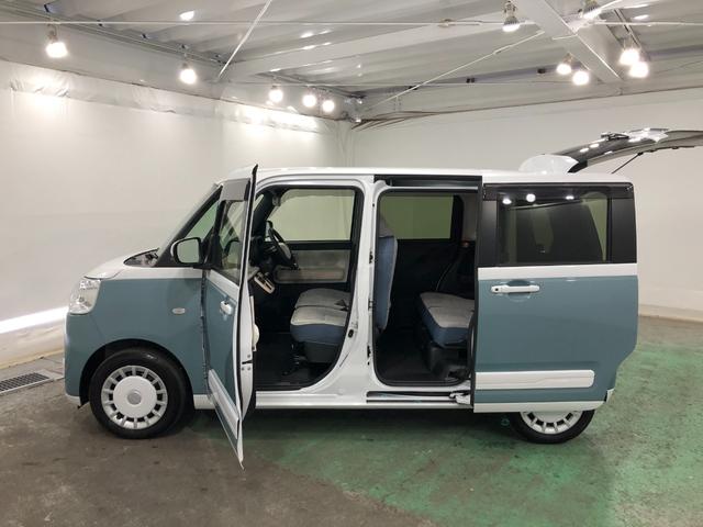 ムーヴキャンバスストライプスＧ　オーディオレス　ＬＥＤヘッドライト　Ｂカメラオートライト　ＬＥＤヘッドライト　ベンチシート　シートヒーター　両側電動スライドドア　サイドエアバック　クリアランスソナー　オートマチックハイビーム　一年保証・走行距離無制限　走行１６６８７キロ（埼玉県）の中古車