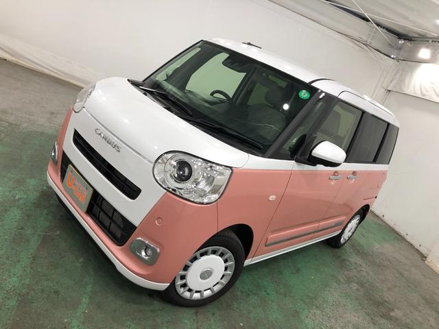 ムーヴキャンバスストライプスＧ　走行２８４５キロ／クリアランスソナー一年保証・走行距離無制限　走行２８４５キロ　サイドエアバック　クリアランスソナー　オートマチックハイビーム　オートライト　ＬＥＤヘッドライト　ベンチシート　シートヒーター　両側電動スライドドア（埼玉県）の中古車