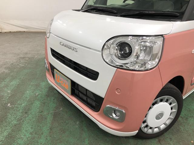 ムーヴキャンバスストライプスＧ　走行２８４５キロ／クリアランスソナー一年保証・走行距離無制限　走行２８４５キロ　サイドエアバック　クリアランスソナー　オートマチックハイビーム　オートライト　ＬＥＤヘッドライト　ベンチシート　シートヒーター　両側電動スライドドア（埼玉県）の中古車