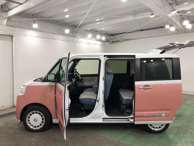 ムーヴキャンバスストライプスＧ　走行２８４５キロ／クリアランスソナー一年保証・走行距離無制限　走行２８４５キロ　サイドエアバック　クリアランスソナー　オートマチックハイビーム　オートライト　ＬＥＤヘッドライト　ベンチシート　シートヒーター　両側電動スライドドア（埼玉県）の中古車