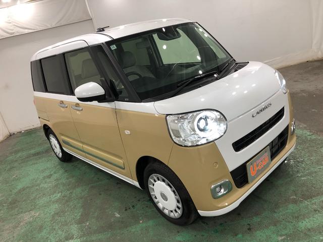 ムーヴキャンバスストライプスＧ　走行５６６８キロ／ＬＥＤヘッドランプ／マット一年保証・走行距離無制限　走行５６６８キロ　サイドエアバック　クリアランスソナー　オートマチックハイビーム　オートライト　ＬＥＤヘッドライト　ベンチシート　シートヒーター　両側電動スライドドア（埼玉県）の中古車