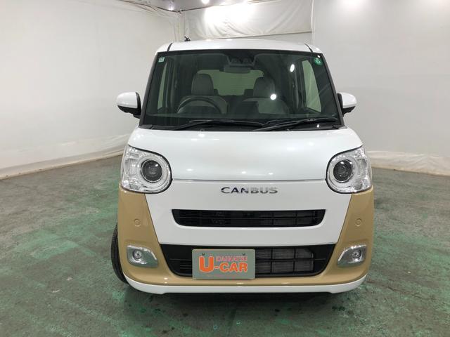 ムーヴキャンバスストライプスＧ　走行５６６８キロ／ＬＥＤヘッドランプ／マット一年保証・走行距離無制限　走行５６６８キロ　サイドエアバック　クリアランスソナー　オートマチックハイビーム　オートライト　ＬＥＤヘッドライト　ベンチシート　シートヒーター　両側電動スライドドア（埼玉県）の中古車