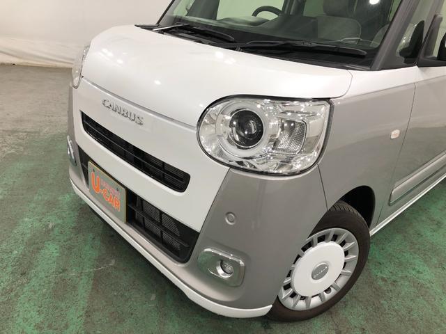 ムーヴキャンバスストライプスG 走行3013キロ/クリアランスソナー一年保証・走行距離無制限 走行3013キロ サイドエアバック クリアランスソナー オートマチックハイビーム オートライト LEDヘッドライト ベンチシート シートヒーター 両側電動スライドドア(埼玉県)の中古車