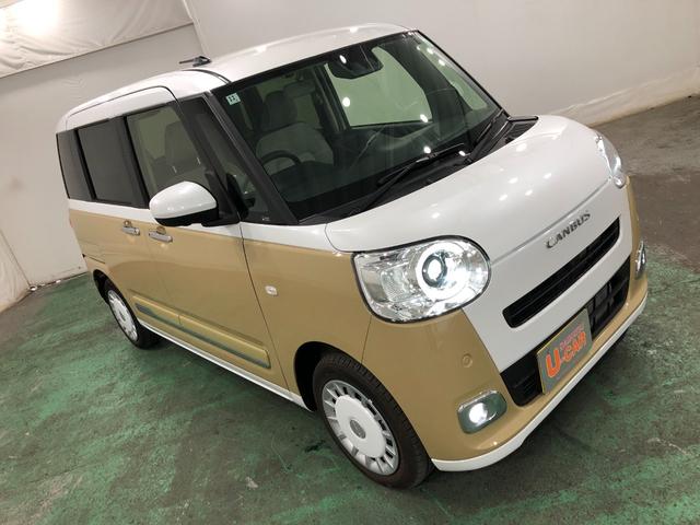 ムーヴキャンバスストライプスG 走行3379キロ/クリアランスソナー一年保証・走行距離無制限 走行3379キロ サイドエアバック クリアランスソナー オートマチックハイビーム オートライト LEDヘッドライト ベンチシート シートヒーター 両側電動スライドドア(埼玉県)の中古車