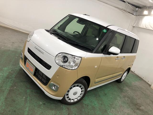 ムーヴキャンバスストライプスG 走行3379キロ/クリアランスソナー一年保証・走行距離無制限 走行3379キロ サイドエアバック クリアランスソナー オートマチックハイビーム オートライト LEDヘッドライト ベンチシート シートヒーター 両側電動スライドドア(埼玉県)の中古車