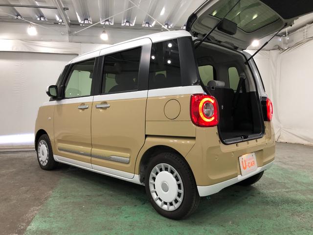 ムーヴキャンバスストライプスG 走行3379キロ/クリアランスソナー一年保証・走行距離無制限 走行3379キロ サイドエアバック クリアランスソナー オートマチックハイビーム オートライト LEDヘッドライト ベンチシート シートヒーター 両側電動スライドドア(埼玉県)の中古車