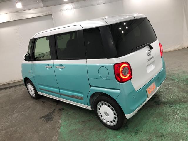 ムーヴキャンバスストライプスＧ　走行３８１５キロ／クリアランスソナー一年保証・走行距離無制限　走行５６６８キロ　サイドエアバック　クリアランスソナー　オートマチックハイビーム　オートライト　ＬＥＤヘッドライト　ベンチシート　シートヒーター　両側電動スライドドア（埼玉県）の中古車