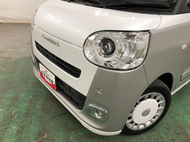 ムーヴキャンバスストライプスGターボ 走行14212キロ/ドラレコ/ETCディスプレイオーディオ ETC ドラレコ バックカメラ クリアランスソナー オートライト LEDヘッドライト シートヒーター 両側電動スライドドア 一年保証・走行距離無制限走行14212キロ(東京都)の中古車