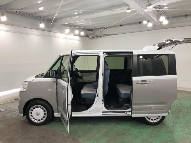 ムーヴキャンバスストライプスGターボ 走行14212キロ/ドラレコ/ETCディスプレイオーディオ ETC ドラレコ バックカメラ クリアランスソナー オートライト LEDヘッドライト シートヒーター 両側電動スライドドア 一年保証・走行距離無制限走行14212キロ(東京都)の中古車