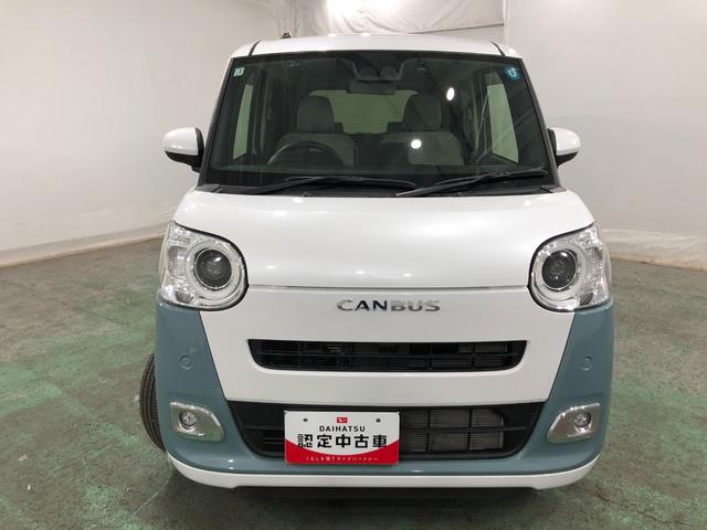 ムーヴキャンバスストライプスGターボ 走行6645キロ/ナビ/ドラレコ一年保証・走行距離無制限走行6645キロ フルセグナビ ブルートゥース バックカメラ ドラレコ ETC クリアランスソナー オートライト LEDヘッドライト シートヒーター 両側電動スライドドア(埼玉県)の中古車