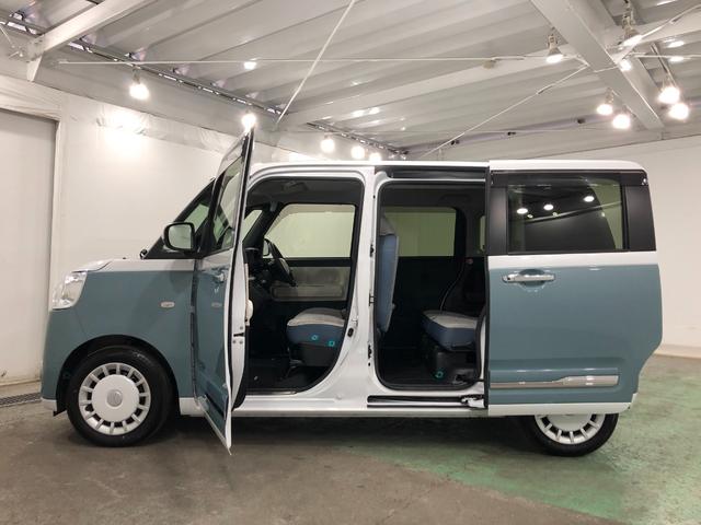 ムーヴキャンバスストライプスGターボ 走行6645キロ/ナビ/ドラレコ一年保証・走行距離無制限走行6645キロ フルセグナビ ブルートゥース バックカメラ ドラレコ ETC クリアランスソナー オートライト LEDヘッドライト シートヒーター 両側電動スライドドア(埼玉県)の中古車