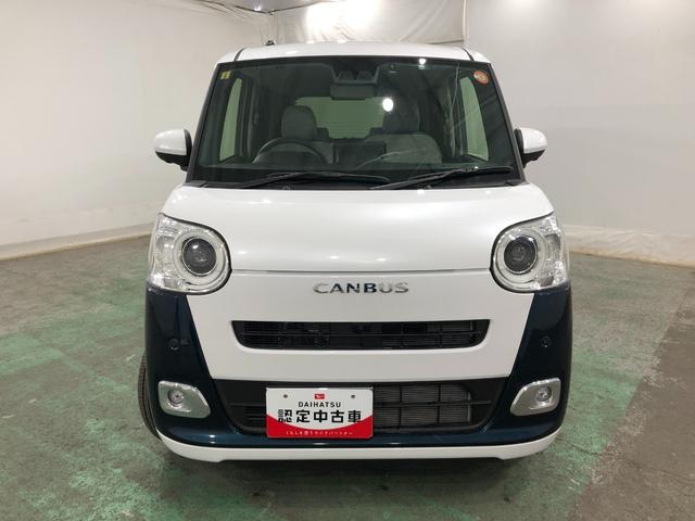 ムーヴキャンバスストライプスGターボ 走行2711キロ/全周囲カメラドラレコ1年保証距離無制限 走行距離2711キロ ディスプレイオーディオ パノラマモニター ドラレコ サイドエアバッグ LEDヘッドランプ アイドリングストップ シートヒーター 両側電動スライドドア(埼玉県)の中古車