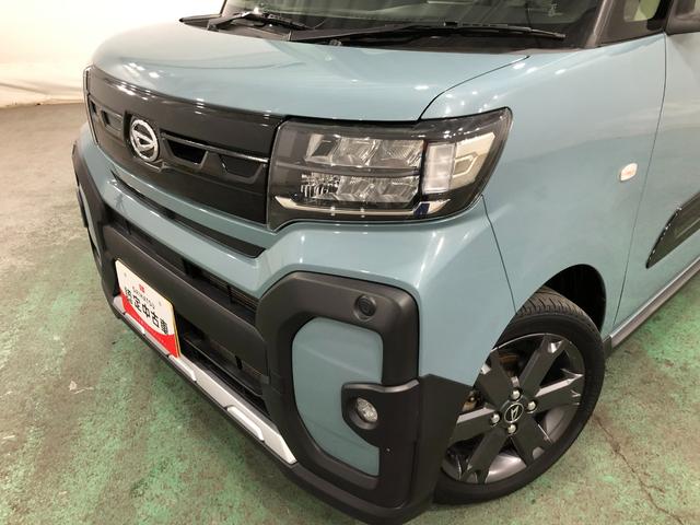 タントファンクロスターボ／雹害／車検整備付／ＬＥＤヘッドライト一年保証・走行距離無制限　走行４７１００キロ　サイドエアバック　クリアランスソナー　オートマチックハイビーム　オートライト　ＬＥＤヘッドライト　ベンチシート　シートヒーター　両側電動スライドドア（埼玉県）の中古車