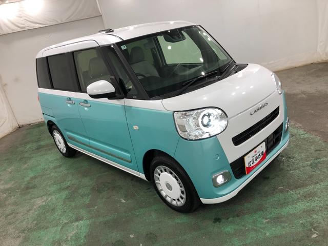 ムーヴキャンバスストライプスＧ　走行８６２３キロ／クリアランスソナー一年保証・走行距離無制限走行８６２３キロ　サイドエアバック　クリアランスソナー　オートライト　ＬＥＤヘッドライト　シートヒーター　両側電動スライドドア（埼玉県）の中古車