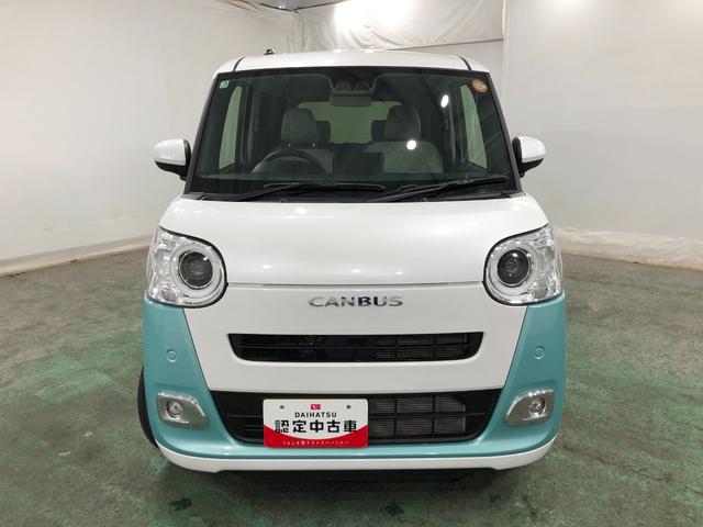 ムーヴキャンバスストライプスＧ　走行８６２３キロ／クリアランスソナー一年保証・走行距離無制限走行８６２３キロ　サイドエアバック　クリアランスソナー　オートライト　ＬＥＤヘッドライト　シートヒーター　両側電動スライドドア（埼玉県）の中古車