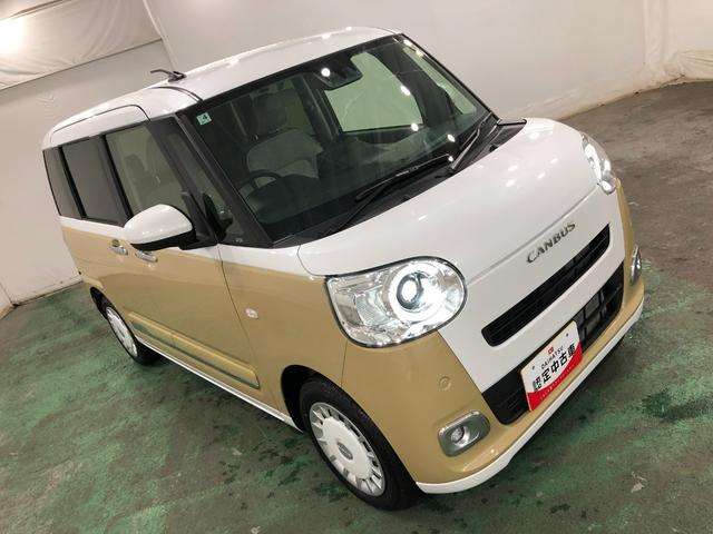 ムーヴキャンバスストライプスＧ　リースＵＰ　ＬＥＤヘッドライト　バックカメラ電動パーキングブレーキ　純正マット　サイドエアバッグ　ＬＥＤヘッドランプ　アイドリングストップ　シートヒーター　両側電動スライドドア　オート格納式ドアミラー　１年保証距離無制限　走行距離４８４１キロ（埼玉県）の中古車