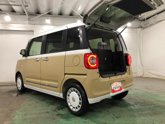 ムーヴキャンバスストライプスＧ　リースＵＰ　ＬＥＤヘッドライト　バックカメラ電動パーキングブレーキ　純正マット　サイドエアバッグ　ＬＥＤヘッドランプ　アイドリングストップ　シートヒーター　両側電動スライドドア　オート格納式ドアミラー　１年保証距離無制限　走行距離４８４１キロ（埼玉県）の中古車