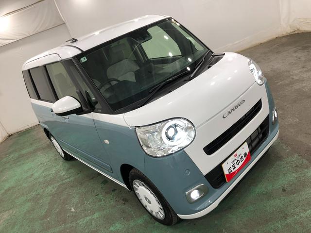 ムーヴキャンバスストライプスG リースUP LEDヘッドライト バックカメラ純正マット サイドエアバッグ LEDヘッドランプ アイドリングストップ シートヒーター 両側電動スライドドア プッシュボタンスタート 電動パーキングブレーキ 1年保証距離無制限 走行距離2735キロ(埼玉県)の中古車