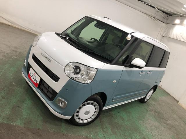 ムーヴキャンバスストライプスG リースUP LEDヘッドライト バックカメラ純正マット サイドエアバッグ LEDヘッドランプ アイドリングストップ シートヒーター 両側電動スライドドア プッシュボタンスタート 電動パーキングブレーキ 1年保証距離無制限 走行距離2735キロ(埼玉県)の中古車