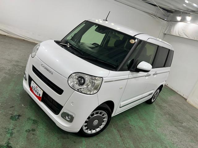 ムーヴキャンバスセオリーＧターボ　走行６１７７８キロ／クリアランスソナー一年保証・走行距離無制限　走行６１７７８キロ　サイドエアバック　クリアランスソナー　オートマチックハイビーム　オートライト　ＬＥＤヘッドライト　ベンチシート　シートヒーター　両側電動スライドドア（東京都）の中古車