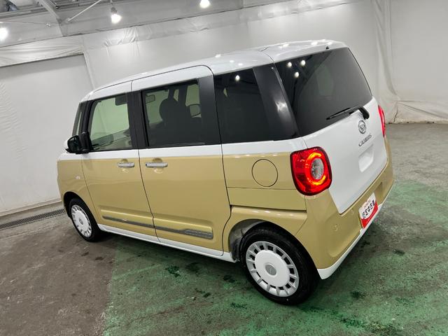 ムーヴキャンバスストライプスG 走行1060キロ/クリアランスソナー一年保証・走行距離無制限 走行1060キロ サイドエアバック クリアランスソナー オートマチックハイビーム オートライト LEDヘッドライト ベンチシート シートヒーター 両側電動スライドドア(埼玉県)の中古車