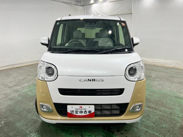ムーヴキャンバスストライプスG 走行1060キロ/クリアランスソナー一年保証・走行距離無制限 走行1060キロ サイドエアバック クリアランスソナー オートマチックハイビーム オートライト LEDヘッドライト ベンチシート シートヒーター 両側電動スライドドア(埼玉県)の中古車