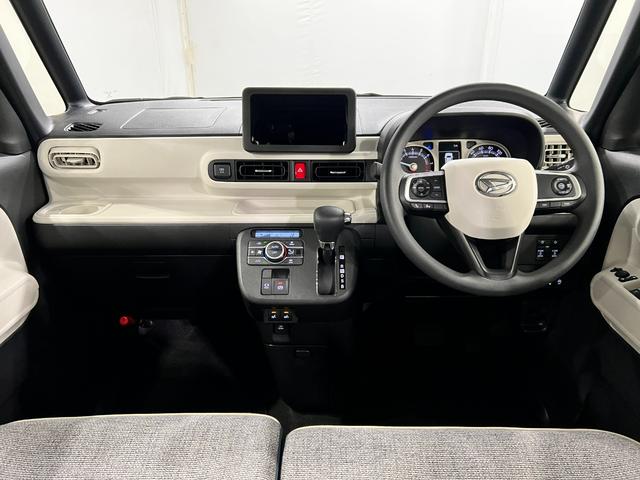 ムーヴキャンバスストライプスＧターボ　走行１４９５９キロ／ＬＥＤヘッドランプ１年保証距離無制限　走行距離１４９５９キロ　純正マット　サイドエアバッグ　ＬＥＤヘッドランプ　アイドリングストップ　シートヒーター　両側電動スライドドア　電動パーキングブレーキ　オート格納式ドアミラー（東京都）の中古車