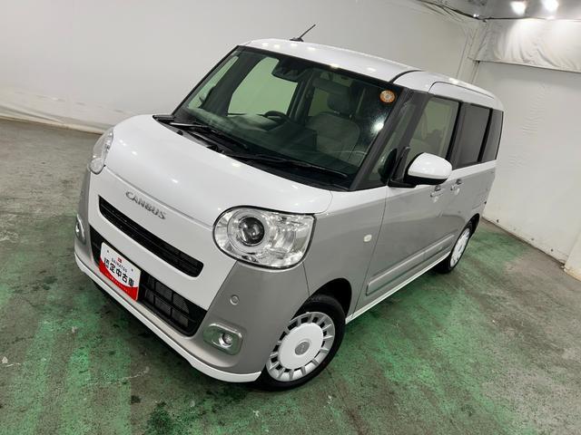 ムーヴキャンバスストライプスG 走行2115キロ/LEDヘッドランプ/マット1年保証距離無制限 走行距離2115キロ 純正マット サイドエアバッグ LEDヘッドランプ アイドリングストップ シートヒーター 両側電動スライドドア オート格納式ドアミラー 電動パーキングブレーキ(埼玉県)の中古車