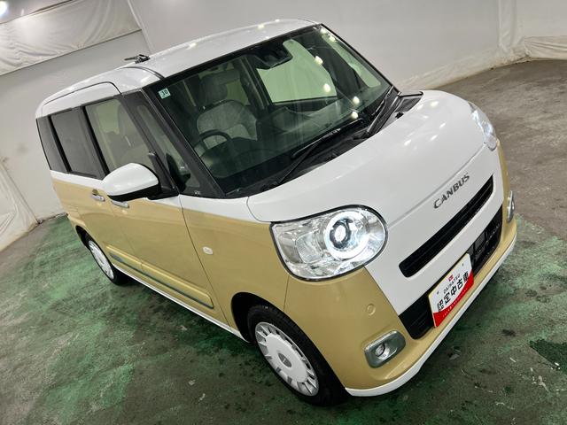 ムーヴキャンバスストライプスG 走行2908キロ/LEDヘッドランプ/マット1年保証距離無制限 走行距離2908キロ 純正マット サイドエアバッグ LEDヘッドランプ アイドリングストップ シートヒーター 両側電動スライドドア オート格納式ドアミラー 電動パーキングブレーキ(埼玉県)の中古車