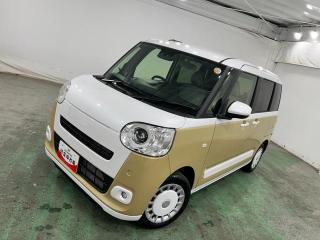 ムーヴキャンバスストライプスG 走行1290キロ/クリアランスソナー一年保証・走行距離無制限 走行1290キロ サイドエアバック クリアランスソナー オートマチックハイビーム オートライト LEDヘッドライト ベンチシート シートヒーター 両側電動スライドドア(東京都)の中古車