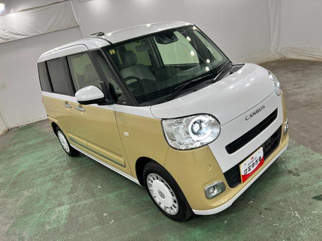 ムーヴキャンバスストライプスGターボ 走行39930キロ/クリアランスソナー一年保証・走行距離無制限 走行39930キロ サイドエアバック クリアランスソナー オートマチックハイビーム オートライト LEDヘッドライト ベンチシート シートヒーター 両側電動スライドドア(埼玉県)の中古車