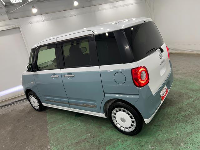 ムーヴキャンバスストライプスＧ　走行８７５６キロ／車検整備付／純正ナビ一年保証・走行距離無制限走行８７５６キロ　フルセグナビ　バックカメラ　ブルートゥース　クリアランスソナー　　オートライト　ＬＥＤヘッドライト　ベンチシート　シートヒーター　両側電動スライドドア（埼玉県）の中古車