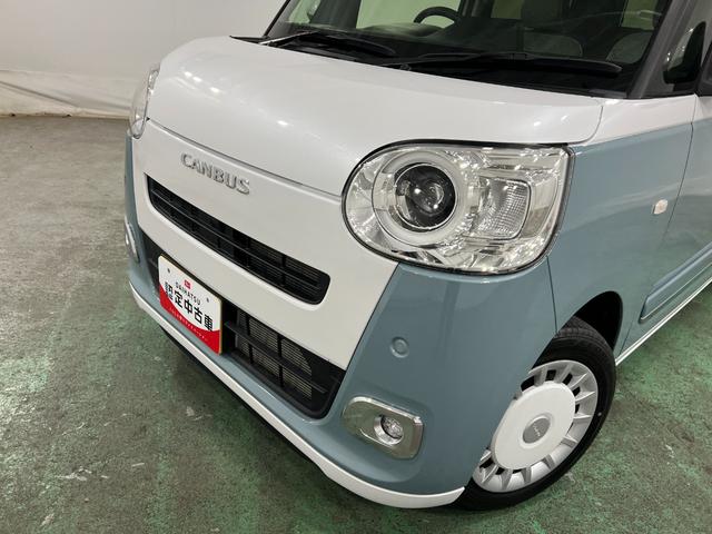 ムーヴキャンバスストライプスＧ　走行８７５６キロ／車検整備付／純正ナビ一年保証・走行距離無制限走行８７５６キロ　フルセグナビ　バックカメラ　ブルートゥース　クリアランスソナー　　オートライト　ＬＥＤヘッドライト　ベンチシート　シートヒーター　両側電動スライドドア（埼玉県）の中古車