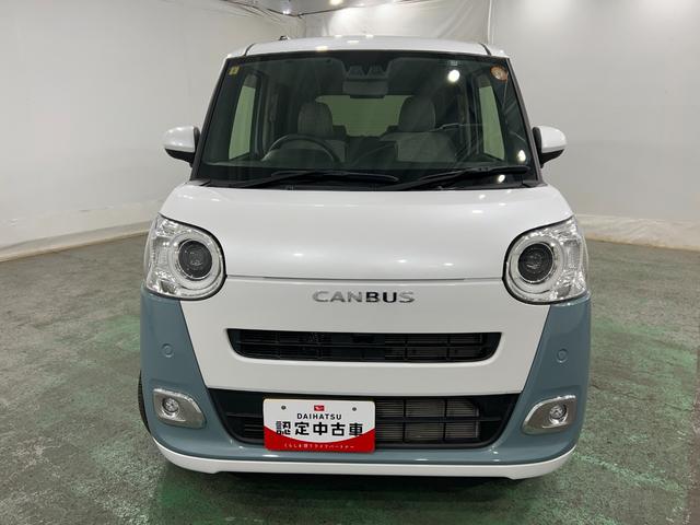 ムーヴキャンバスストライプスＧ　走行８７５６キロ／車検整備付／純正ナビ一年保証・走行距離無制限走行８７５６キロ　フルセグナビ　バックカメラ　ブルートゥース　クリアランスソナー　　オートライト　ＬＥＤヘッドライト　ベンチシート　シートヒーター　両側電動スライドドア（埼玉県）の中古車