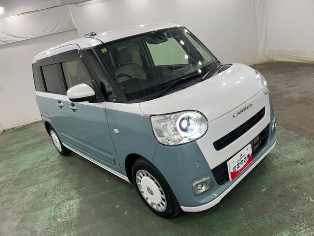 ムーヴキャンバスストライプスＧターボ　走行６９４５キロ／車検整備付／純正ナビ一年保証・走行距離無制限　フルセグナビ　ＥＴＣ　前後ドラレコ　バックカメラ　クリアランスソナー　オートライト　ＬＥＤヘッドライト　シートヒーター　両側電動スライドドア（埼玉県）の中古車