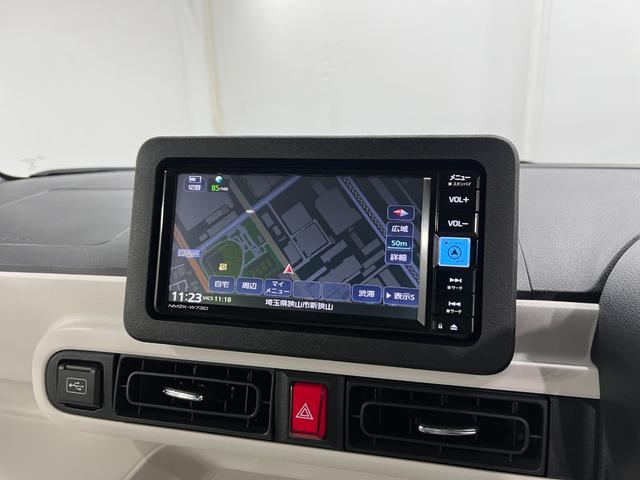ムーヴキャンバスストライプスＧ　走行３１３０キロ／フルセグナビ／全周囲カメラＢｌｕｅｔｏｏｔｈ　ＥＴＣ　ドラレコ　クリアランスソナー　オートライト　ＬＥＤヘッドライト　シートヒーター　両側電動スライドドア　１年保証・走行距離無制限（東京都）の中古車