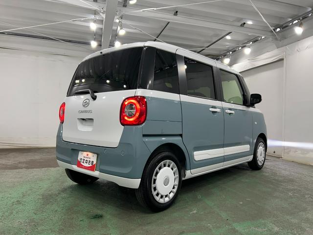 ムーヴキャンバスストライプスＧ　走行５５４５キロ／ＬＥＤヘッドランプ／マット１年保証距離無制限　走行距離５５４５キロ　純正マット　サイドエアバッグ　ＬＥＤヘッドランプ　アイドリングストップ　シートヒーター　両側電動スライドドア　オート格納式ドアミラー　電動パーキングブレーキ（埼玉県）の中古車
