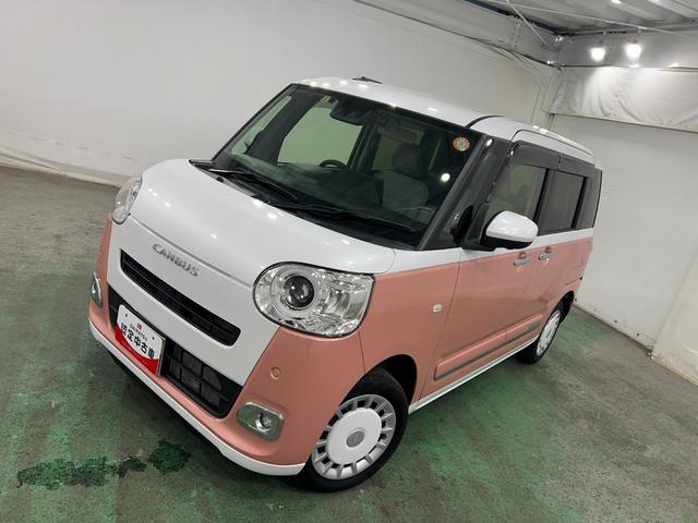 ムーヴキャンバスストライプスGターボ 4WD/車検整備付/純正10インチナビワンオーナー 禁煙車 純正10インチナビ パノラマモニター ETC2.0 ドラレコ 純正マット サイドエアバッグ LEDヘッドランプ LEDフォグランプ シートヒーター 両側電動スライドドア(埼玉県)の中古車