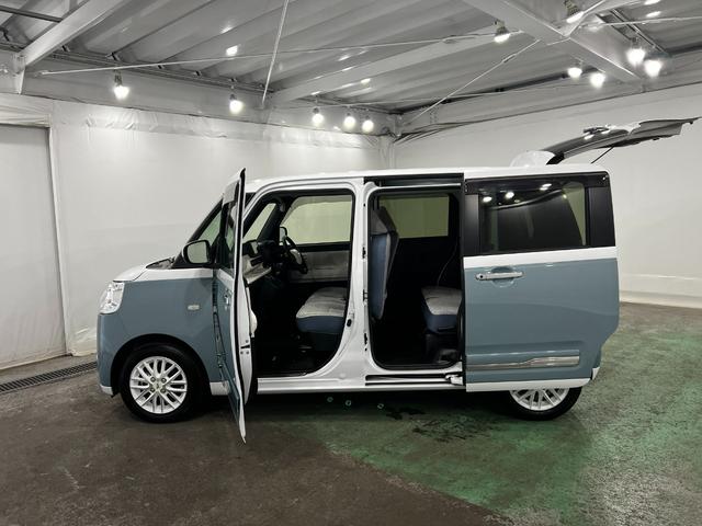 ムーヴキャンバスストライプスGターボ 走行31701キロ/純正ナビ/ドラレコ1年保証距離無制限 走行距離31701キロ 純正フルセグナビ パノラマモニター ドラレコ 純正マット サイドエアバッグ LEDヘッドランプ アイドリングストップ シートヒーター 両側電動スライドドア(埼玉県)の中古車