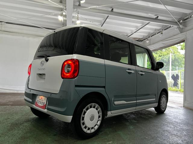 ムーヴキャンバスストライプスG 雹害/車検整備付/走行12746キロ1年保証距離無制限 走行距離12746キロ 純正マット サイドエアバッグ LEDヘッドランプ アイドリングストップ シートヒーター 両側スライドドア オート格納式ドアミラー 電動パーキングブレーキ(埼玉県)の中古車