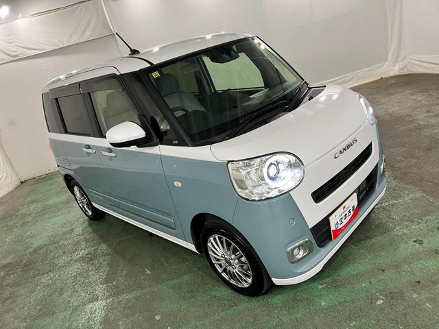 ムーヴキャンバスストライプスG 走行22513キロ/純正9インチナビドラレコ1年保証距離無制限 走行距離22513キロ 純正フルセグナビ パノラマモニター ドラレコ 純正マット サイドエアバッグ LEDヘッドランプ アイドリングストップ シートヒーター 両側電動スライドドア(埼玉県)の中古車