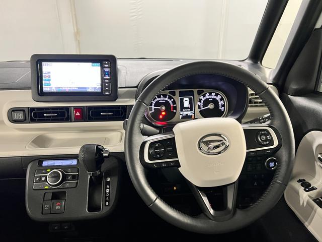 ムーヴキャンバスストライプスGターボ 走行9787キロ/車検整備付/ナビ一年保証・走行距離無制限 フルセグナビ Bluetooth 全周囲カメラ ドラレコ ETC クリアランスソナー オートライト LEDヘッドライト シートヒーター 両側電動スライドドア(埼玉県)の中古車