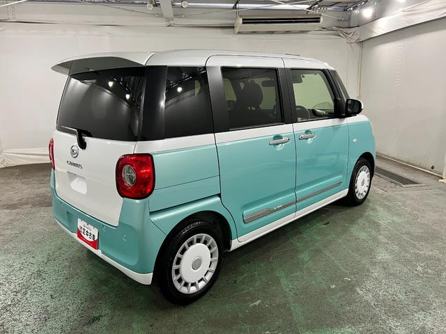 ムーヴキャンバスストライプスGターボ 走行9787キロ/車検整備付/ナビ一年保証・走行距離無制限 フルセグナビ Bluetooth 全周囲カメラ ドラレコ ETC クリアランスソナー オートライト LEDヘッドライト シートヒーター 両側電動スライドドア(埼玉県)の中古車
