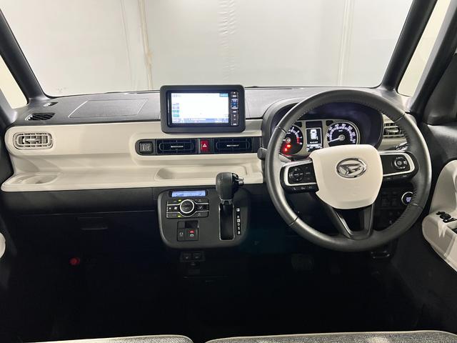 ムーヴキャンバスストライプスGターボ 走行9787キロ/車検整備付/ナビ一年保証・走行距離無制限 フルセグナビ Bluetooth 全周囲カメラ ドラレコ ETC クリアランスソナー オートライト LEDヘッドライト シートヒーター 両側電動スライドドア(埼玉県)の中古車