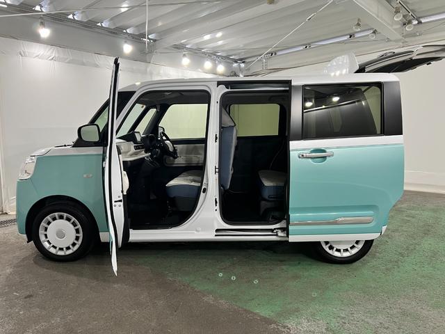 ムーヴキャンバスストライプスGターボ 走行9787キロ/車検整備付/ナビ一年保証・走行距離無制限 フルセグナビ Bluetooth 全周囲カメラ ドラレコ ETC クリアランスソナー オートライト LEDヘッドライト シートヒーター 両側電動スライドドア(埼玉県)の中古車