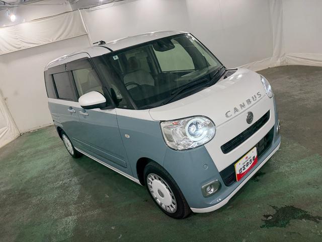 ムーヴキャンバスストライプスＧ　走行４７６６０キロ／ナビ／バックカメラ一年保証・走行距離無制限　フルセグナビ　Ｂｌｕｅｔｏｏｔｈ　バックカメラ　クリアランスソナー　オートライト　ＬＥＤヘッドライト　シートヒーター　両側電動スライドドア（埼玉県）の中古車
