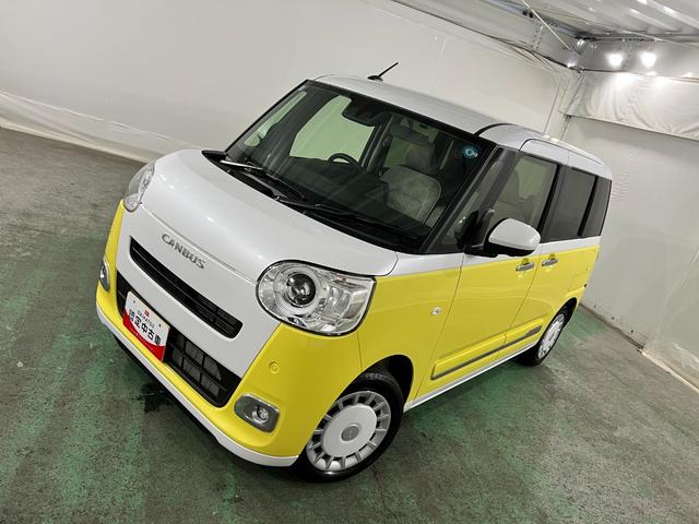 ムーヴキャンバスストライプスG 走行1031キロ/シートヒーター/両側電動1年保証距離無制限 走行距離1031キロ マット サイドエアバッグ LEDヘッドランプ アイドリングストップ シートヒーター 両側電動スライドドア オート格納式ドアミラー 電動パーキングブレーキ(埼玉県)の中古車