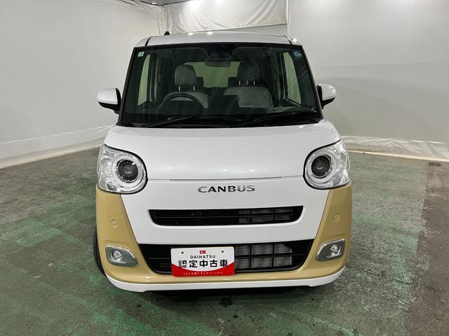 ムーヴキャンバスストライプスG 走行2404キロ/LEDヘッドランプ/マット1年保証距離無制限 走行距離2404キロ 純正マット サイドエアバッグ LEDヘッドランプ アイドリングストップ シートヒーター 両側電動スライドドア オート格納式ドアミラー(埼玉県)の中古車